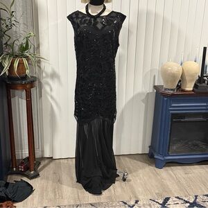 Chic Black Sequin Maxi Dress